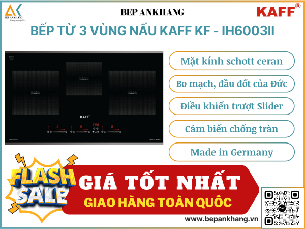 Bếp từ 3 vùng nấu Kaff KF - IH6003II - Made in Germany